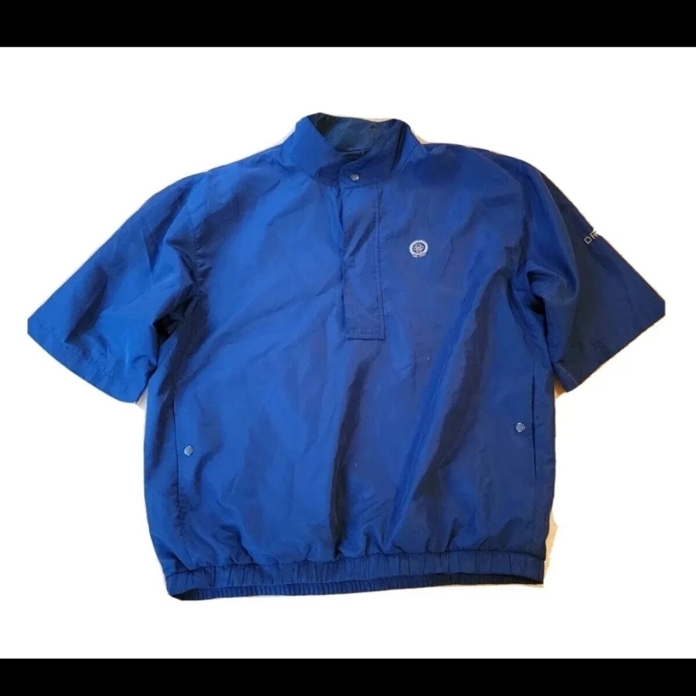 Dryjoys FootJoy Men's Golf Tour 1/4 Zip Blue Windbreaker Jacket Size Large